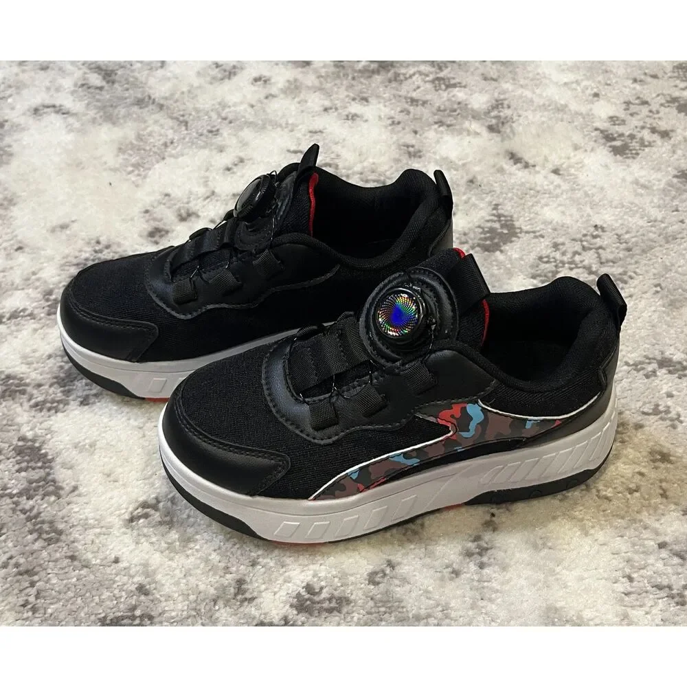 Roller skate shoes for kids boys girls sport sneakers 4 wheels footwear Sz 3